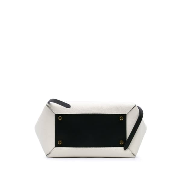 Pre-owned Celine Mini Bicolor Leather Belt Satchel White