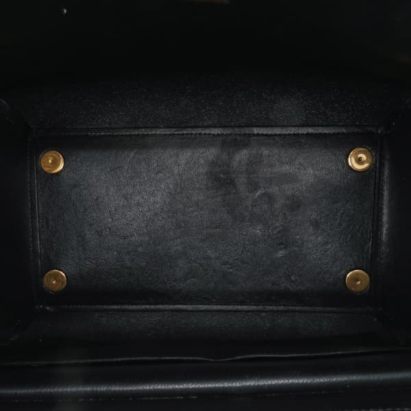 Pre-owned Celine Mini Bicolor Leather Belt Satchel White