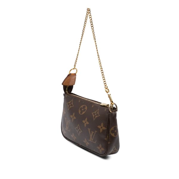 Pre-owned Louis Vuitton Monogram Mini Pochette Accessoires Brown