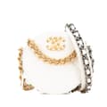 Miniatyrbilde 1 av 10: Pre-owned Chanel Lambskin 19 Round Clutch with Chain White