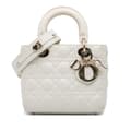 Miniatyrbild 1 av 10: Pre-owned Dior Small Lambskin Cannage My ABCDior Lady Dior White