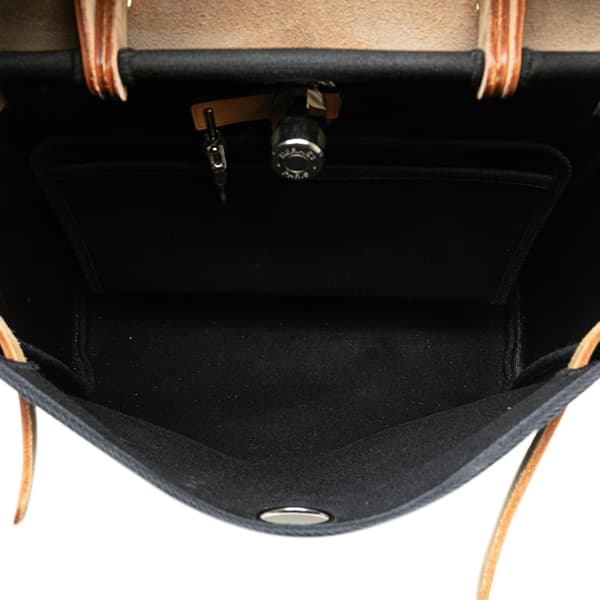 Pre-owned Hermès Toile Herbag PM Black