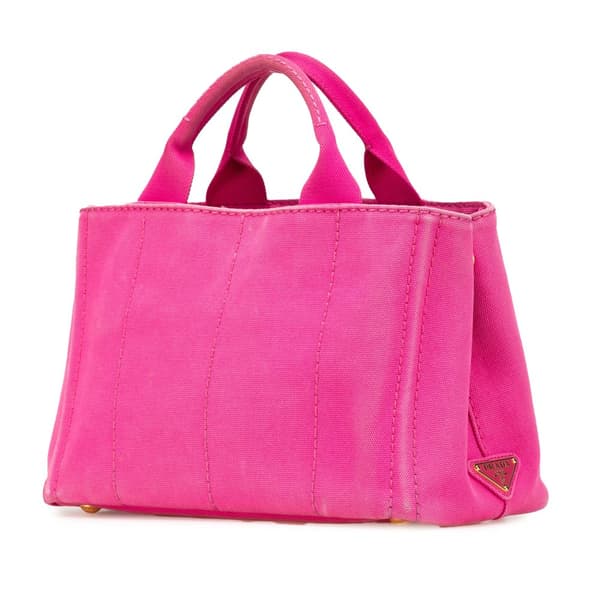 Pre-owned Prada Small Canvas Canapa Logo Satchel Pink