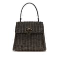 Miniatyrbillede 1 af 10: Pre-owned Ferragamo Wicker Gancini Iconic Top Handle Bag Black