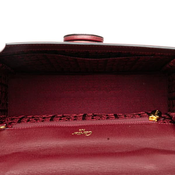 Pre-owned Cartier Leather Must de Cartier Turn Lock Handbag Red