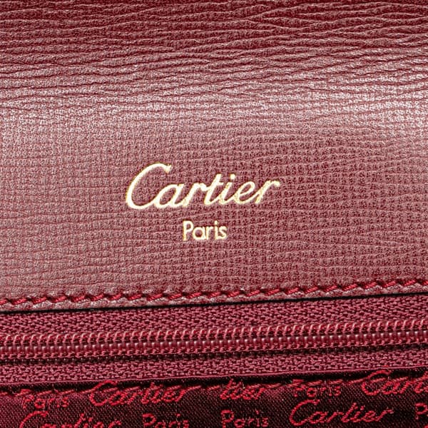 Pre-owned Cartier Leather Must de Cartier Turn Lock Handbag Red