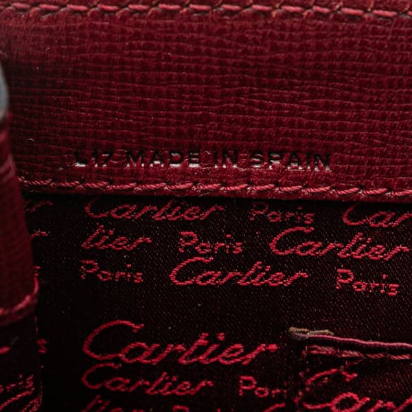 Pre-owned Cartier Leather Must de Cartier Turn Lock Handbag Red
