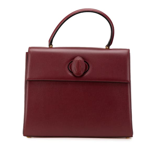 Pre-owned Cartier Leather Must de Cartier Turn Lock Handbag Red
