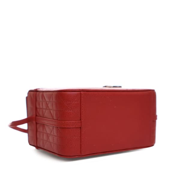 Pre-owned Dior Calfskin Cannage Vanity Bag Red