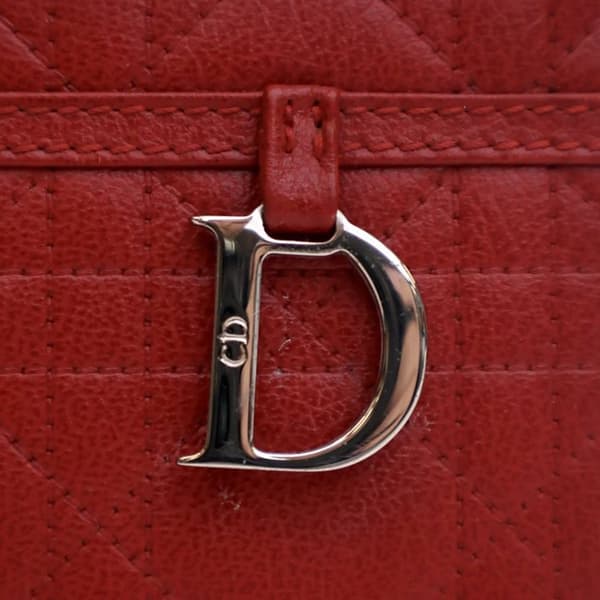 Pre-owned Dior Calfskin Cannage Vanity Bag Red