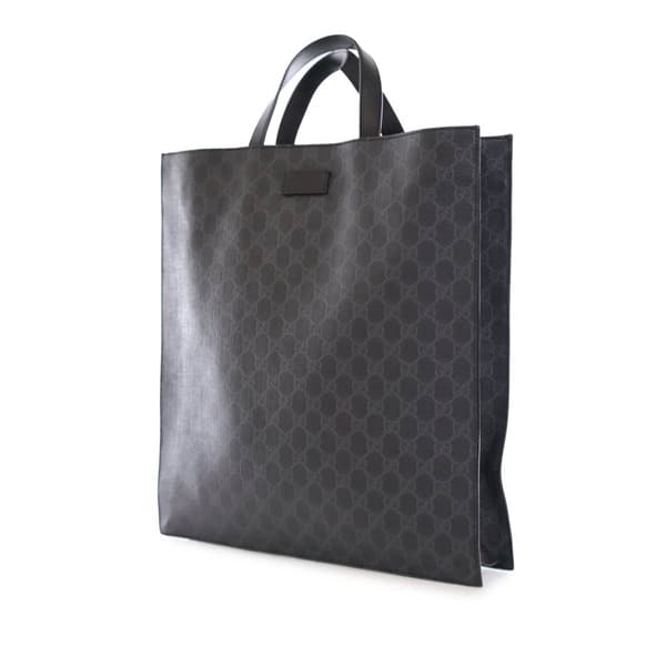 Pre-owned Gucci GG Supreme Convertible Soft Tote Black