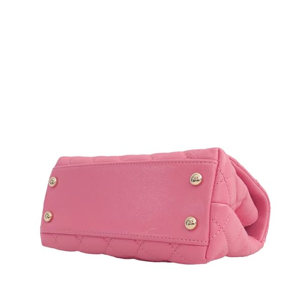 Pre-owned Chanel Extra Mini Caviar and Lizard Embossed Coco Top Handle Bag Pink