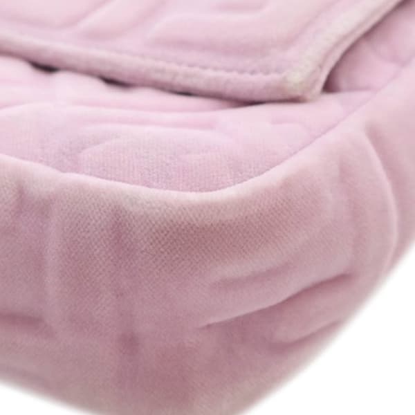 Pre-owned Fendi Zucca Embossed Velvet Baguette Satchel Pink