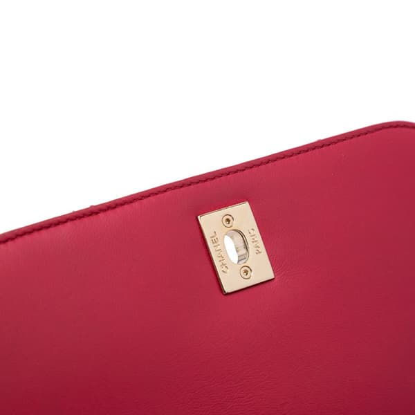 Pre-owned Chanel Mini Quilted Lambskin Carry Chic Flap Pink