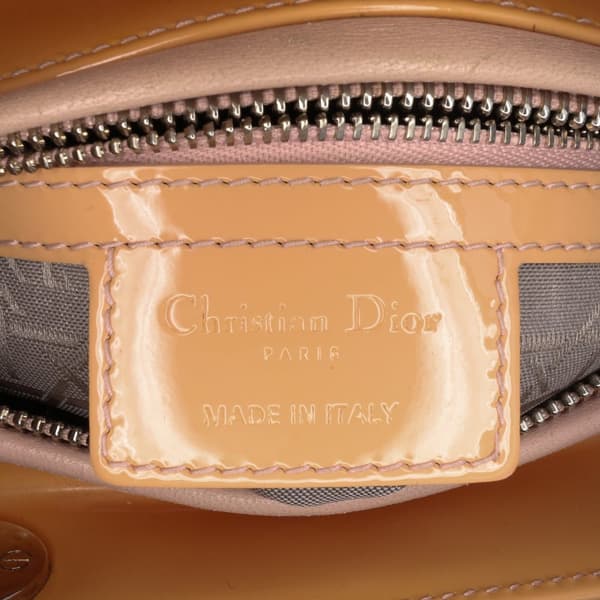 Pre-owned Dior Medium Patent Cannage Lady Dior Brown