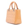 Miniatyrbild 2 av 10: Pre-owned Dior Medium Patent Cannage Lady Dior Brown