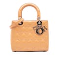 Miniatyrbild 1 av 10: Pre-owned Dior Medium Patent Cannage Lady Dior Brown