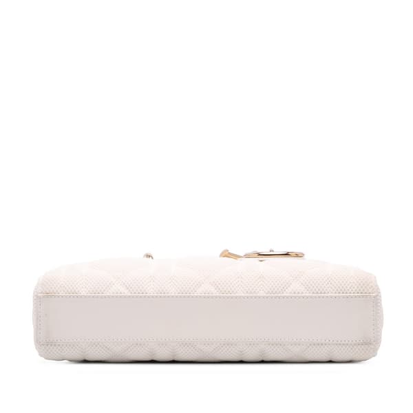 Pre-owned Dior Medium Technical Fabric Macrocannage Lady D Joy White