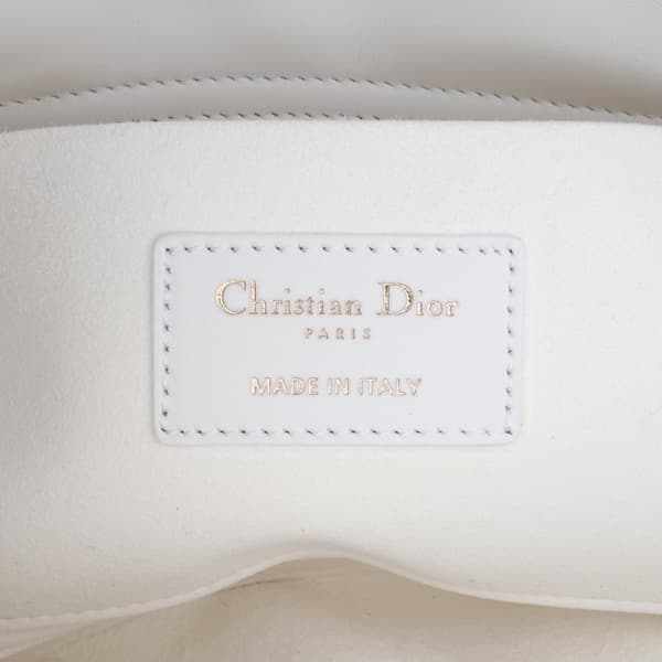 Pre-owned Dior Medium Technical Fabric Macrocannage Lady D Joy White