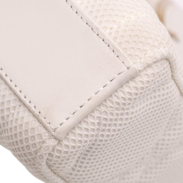 Pre-owned Dior Medium Technical Fabric Macrocannage Lady D Joy White