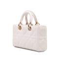 Miniatyrbild 2 av 10: Pre-owned Dior Medium Technical Fabric Macrocannage Lady D Joy White