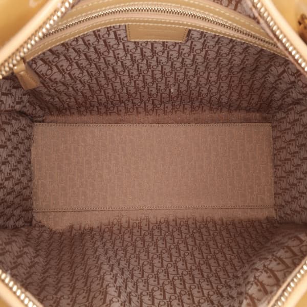 Pre-owned Dior Large Patent Cannage Lady Dior Brown