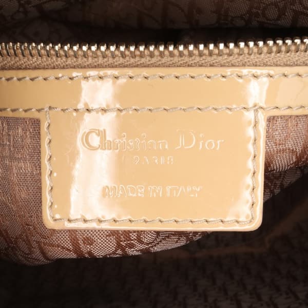 Pre-owned Dior Large Patent Cannage Lady Dior Brown