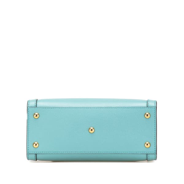 Pre-owned Gucci Mini Leather Bamboo Diana Satchel Blue