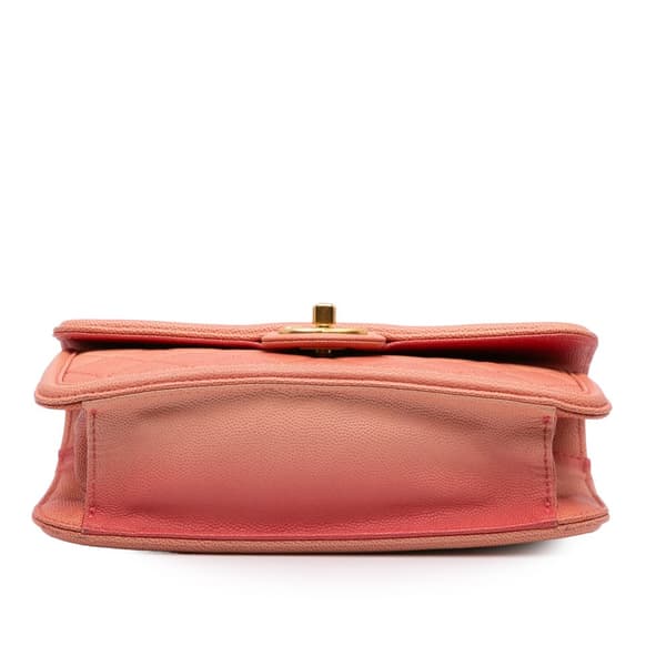 Pre-owned Chanel Small Quilted Caviar Sunset On The Sea Flap Pink