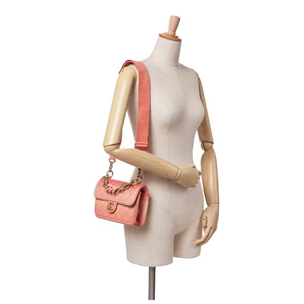 Pre-owned Chanel Small Quilted Caviar Sunset On The Sea Flap Pink