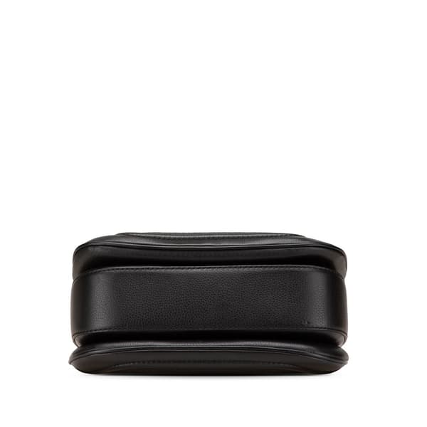 Pre-owned Gucci Medium Calfskin Bamboo Top Handle Bag Black