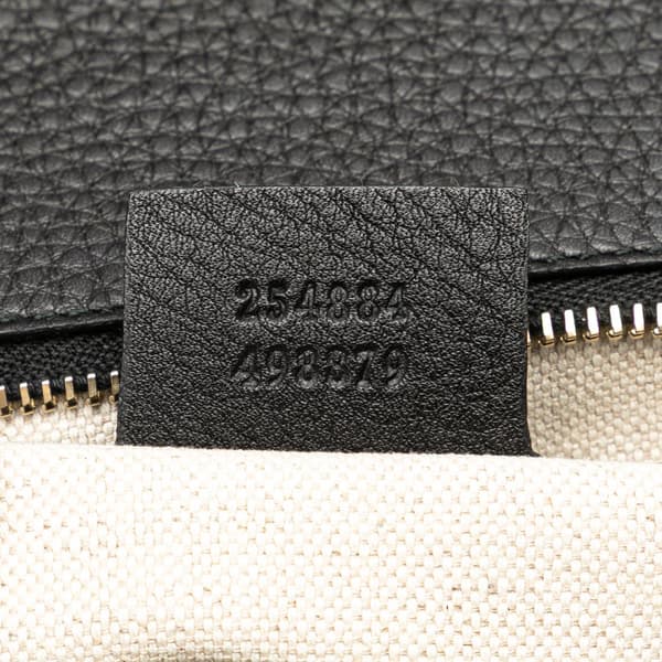 Pre-owned Gucci Medium Calfskin Bamboo Top Handle Bag Black