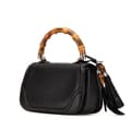 Miniatyrbillede 2 af 10: Pre-owned Gucci Medium Calfskin Bamboo Top Handle Bag Black