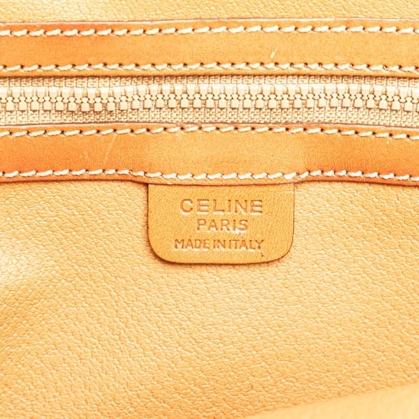 Pre-owned Celine Macadam Coated Canvas Dome Satchel Brown