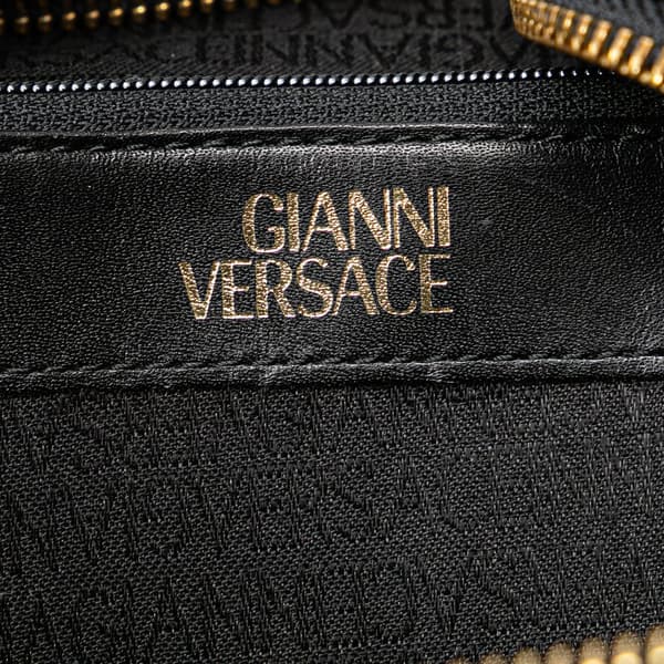 Pre-owned Versace Leather Sunburst Handbag Black