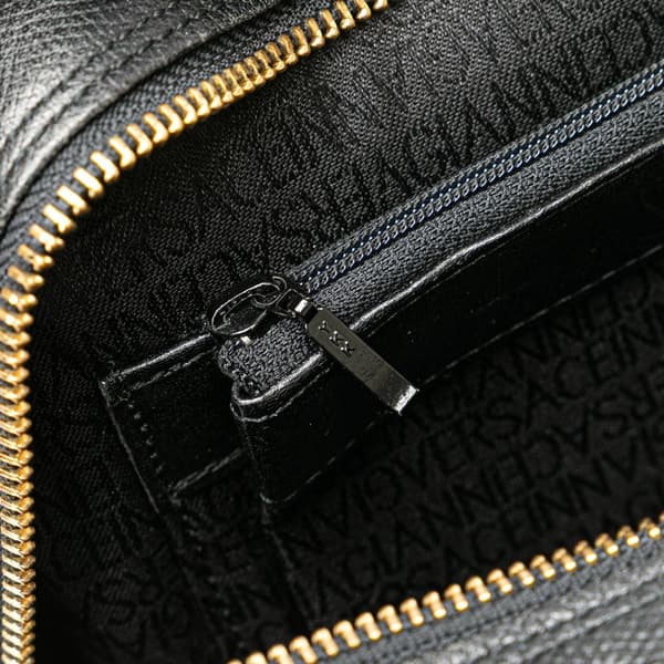 Pre-owned Versace Leather Sunburst Handbag Black