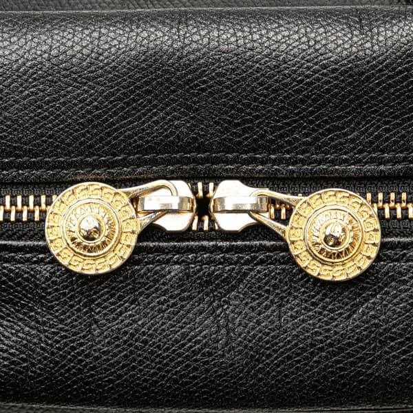 Pre-owned Versace Leather Sunburst Handbag Black