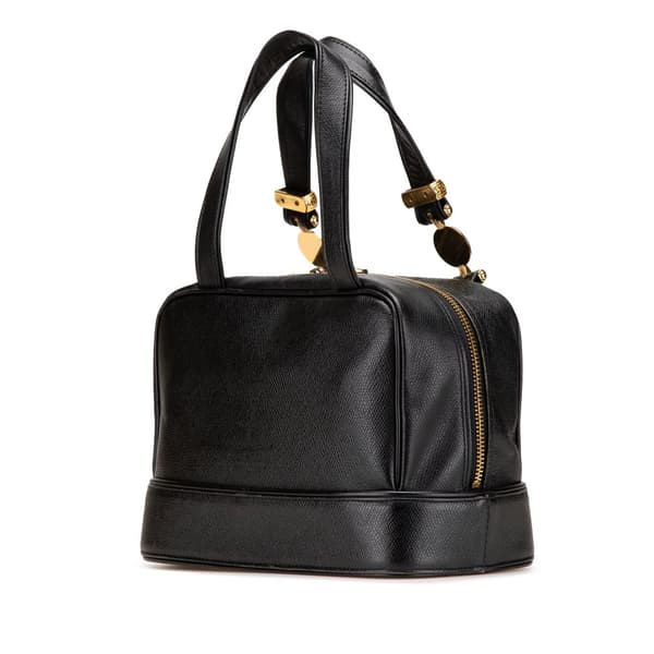 Pre-owned Versace Leather Sunburst Handbag Black