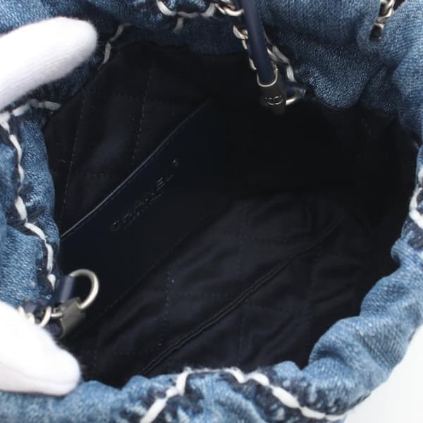 Pre-owned Chanel Mini Denim Stitched 22 Handbag Blue