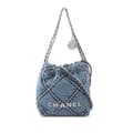 Miniatyrbild 1 av 8: Pre-owned Chanel Mini Denim Stitched 22 Handbag Blue