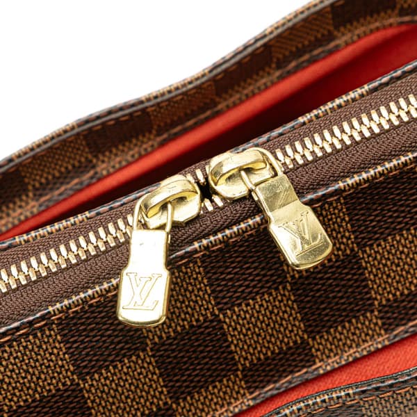 Pre-owned Louis Vuitton Damier Ebene Belem PM Brown