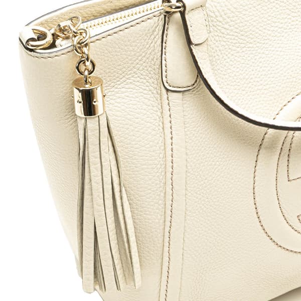 Pre-owned Gucci Small Leather Soho Top Handle Bag White