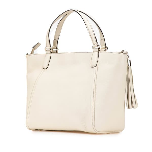 Pre-owned Gucci Small Leather Soho Top Handle Bag White
