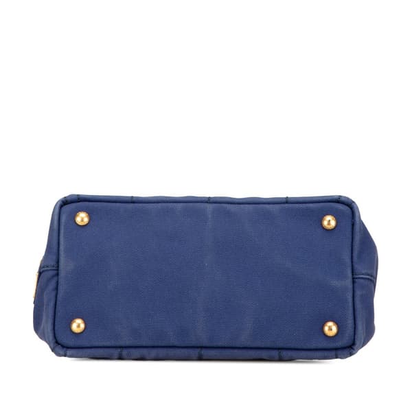 Pre-owned Prada Small Canvas Canapa Logo Satchel Blue