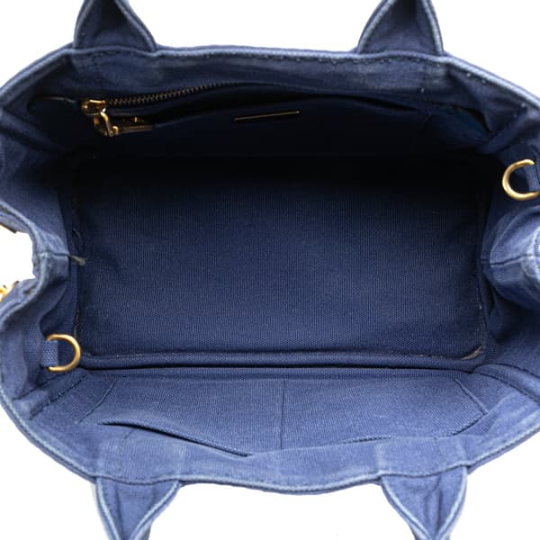Pre-owned Prada Small Canvas Canapa Logo Satchel Blue