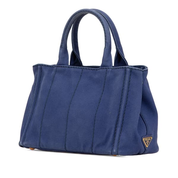 Pre-owned Prada Small Canvas Canapa Logo Satchel Blue