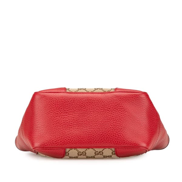 Pre-owned Gucci Small GG Canvas Bree Satchel Brown