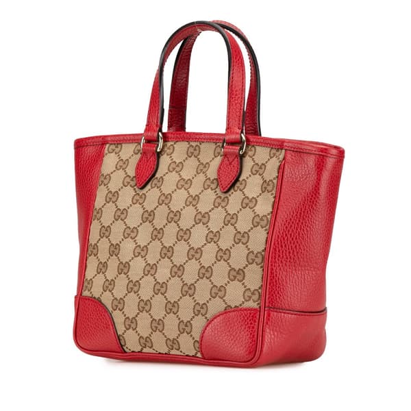 Pre-owned Gucci Small GG Canvas Bree Satchel Brown