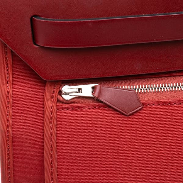 Pre-owned Hermès Toile Herbag Zip 31 Red