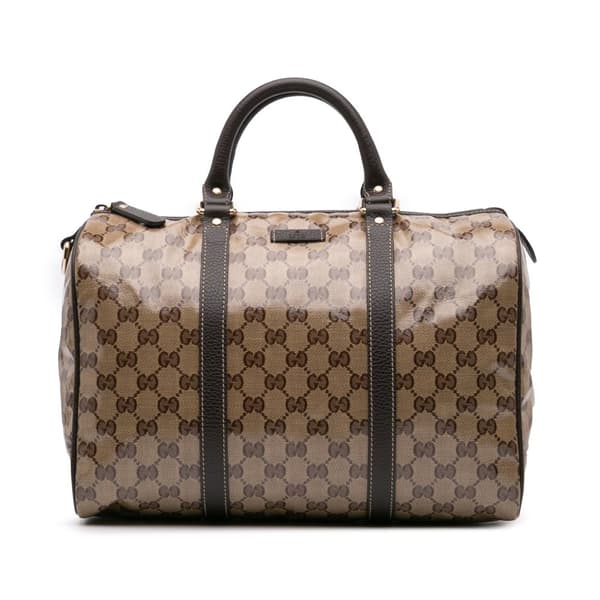 Pre-owned Gucci GG Crystal Joy Boston Bag Brown